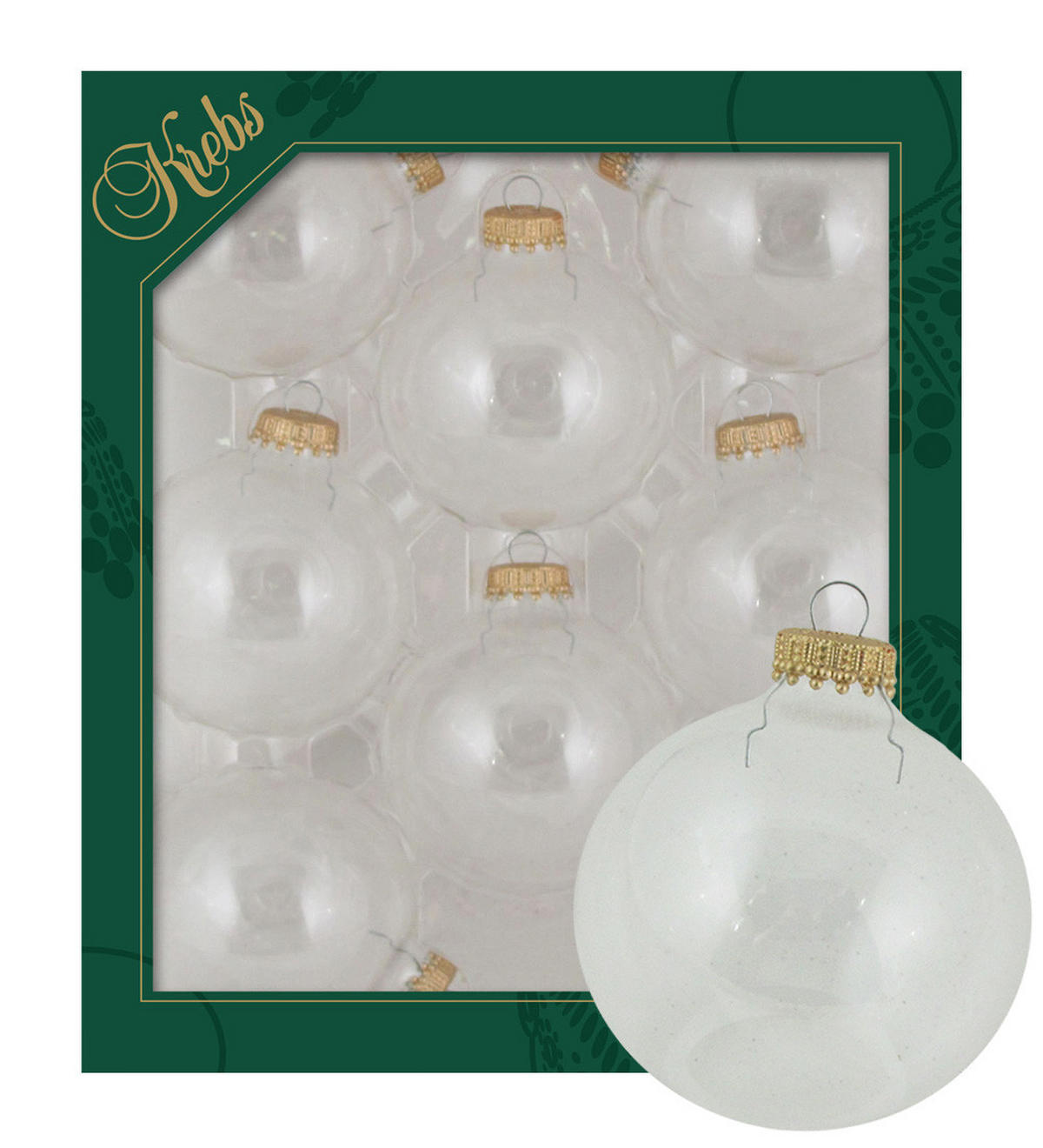 CHRISTBAUMKUGELN Uni-Design Livia Transparent 7cm (Glas / 8 Stk.) - Transparent, Glas (7/7/7cm) - Krebs Glas Lauscha