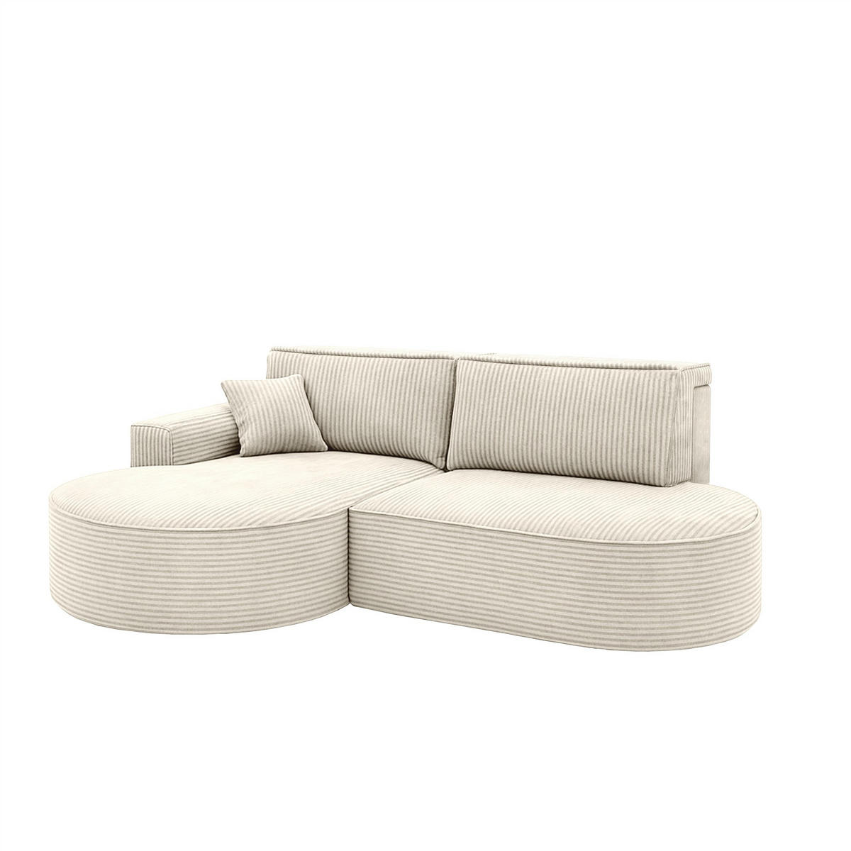 ECKSOFA Venedig Mit Schlaffunktion - Weiß, Holzwerkstoff/Textil (278/179cm) - Fun Möbel