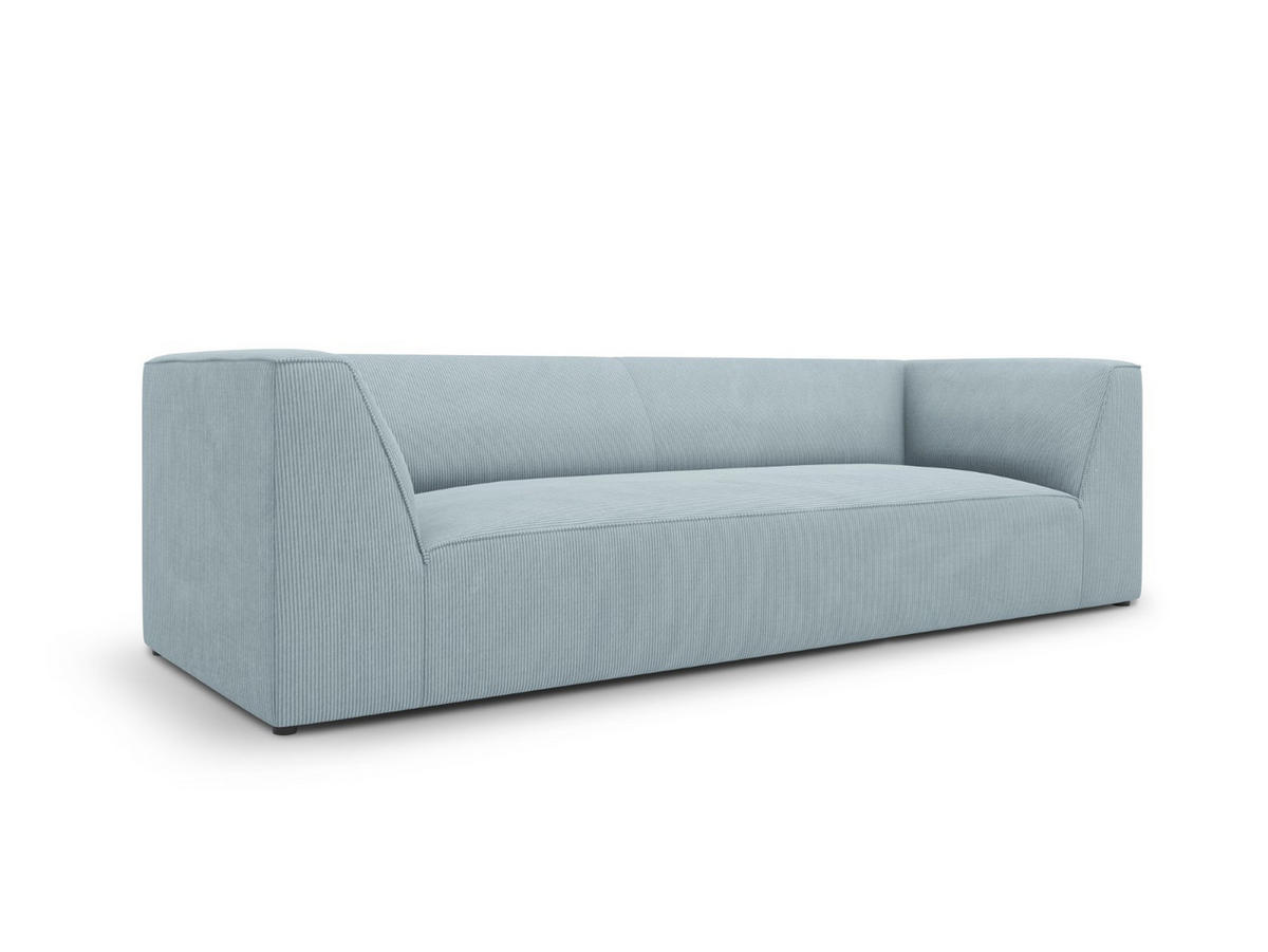 SOFA Ruby aus Cord hellblau 3 Sitzplätze - Hellblau, Textil (93/69/232cm) - Micadoni