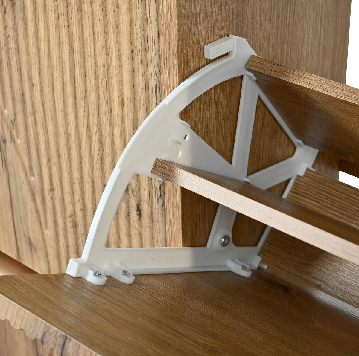 SCHUHSCHRANK aus MDF 105x24x95,5cm in Natur mit 4 Klapptüren - Naturfarben, Holzwerkstoff (105/95.5/24cm) - Modfu