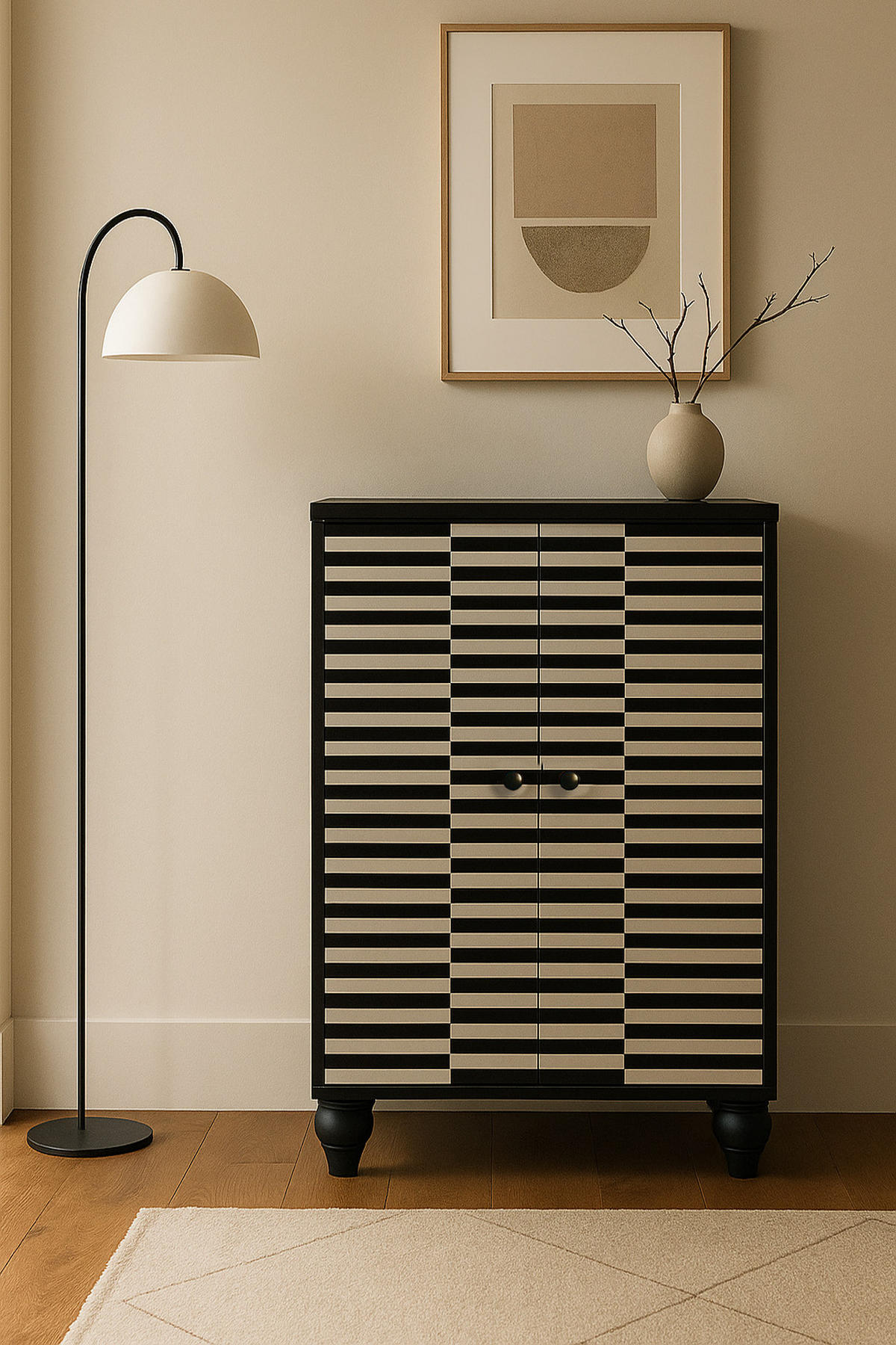 SCHRANK SIDEBOARD mit 2 Türen MARCUS - Schwarz, Holzwerkstoff (75/127/45cm) - RNT By Really Nice Things