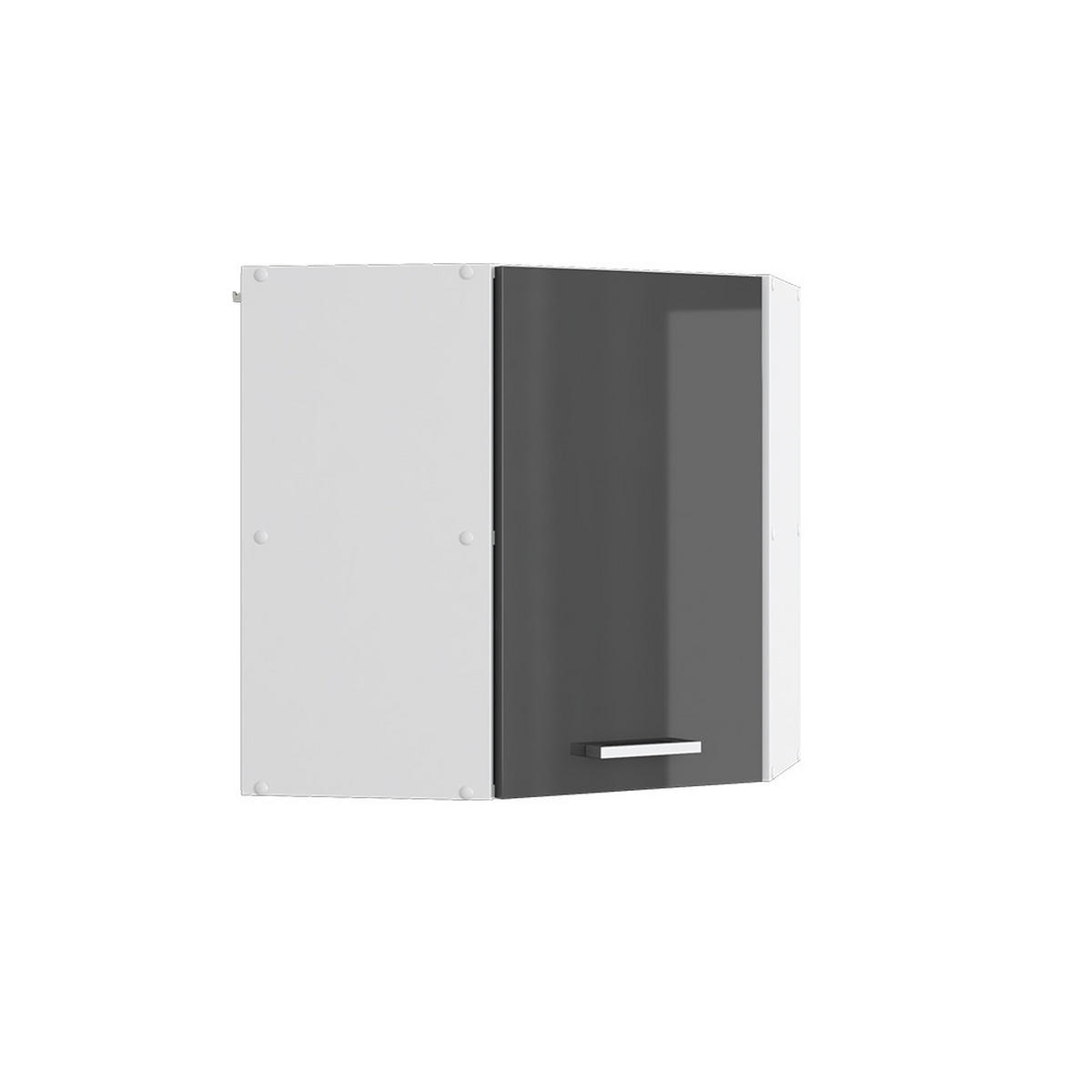 ECKHÄNGESCHRANK R-Line Anthrazit Hochglanz 57 cm - Schwarz Hochglanz/Anthrazit, Holzwerkstoff (57/60/34.1cm) - Vicco