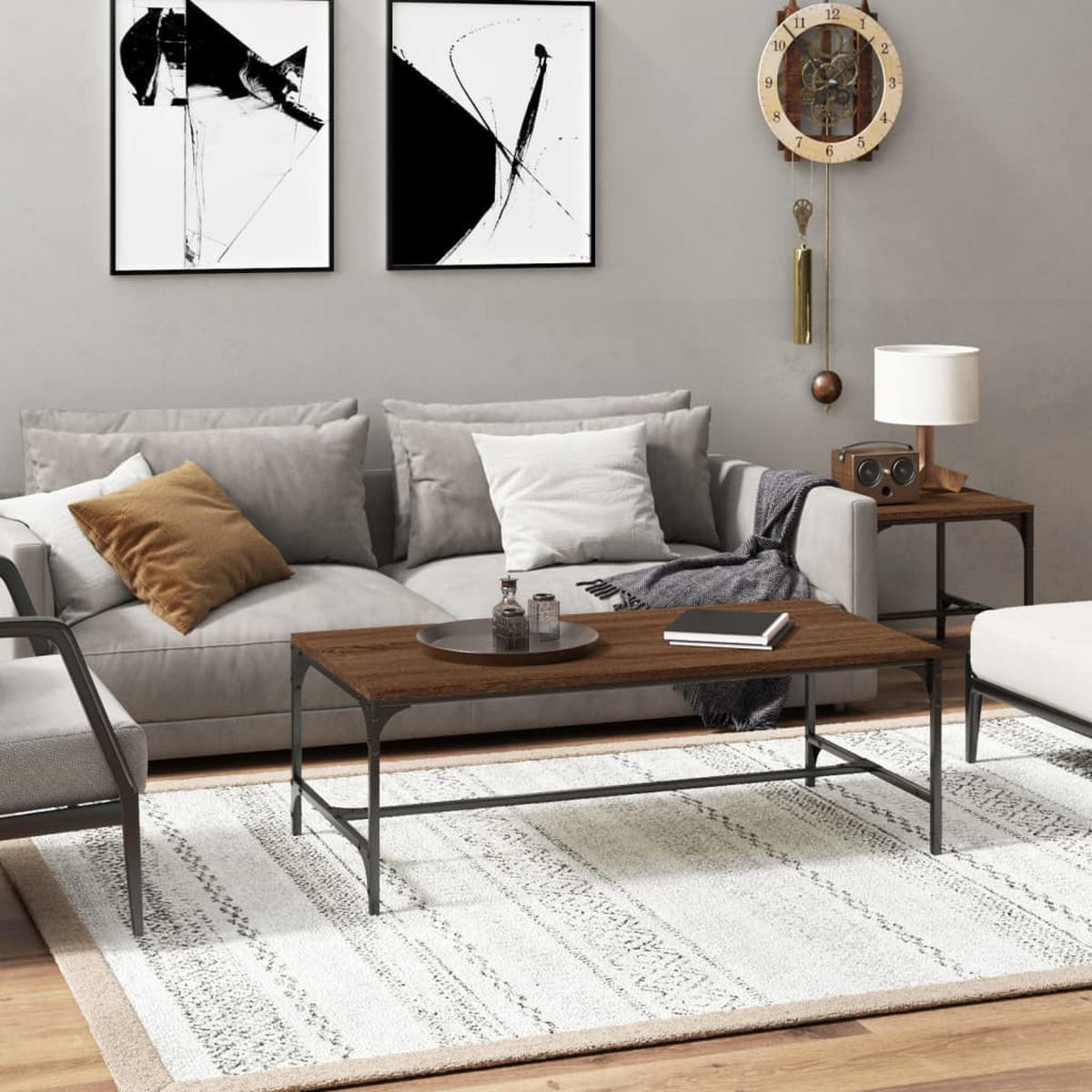 COUCHTISCH Braun Eichen-Optik 100x50x35 cm Holzwerkstoff - Braun, Holzwerkstoff (100/50/35cm) - furnicato