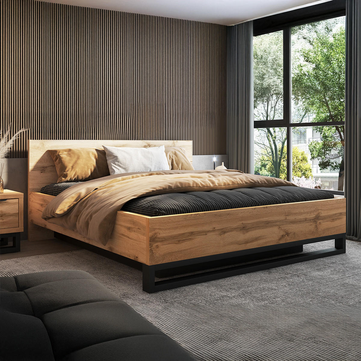 BOXSPRING POSTEL 180/200 Eden Dřevo - hnědá, kompozitní dřevo (180/200cm) - Petits-meubles