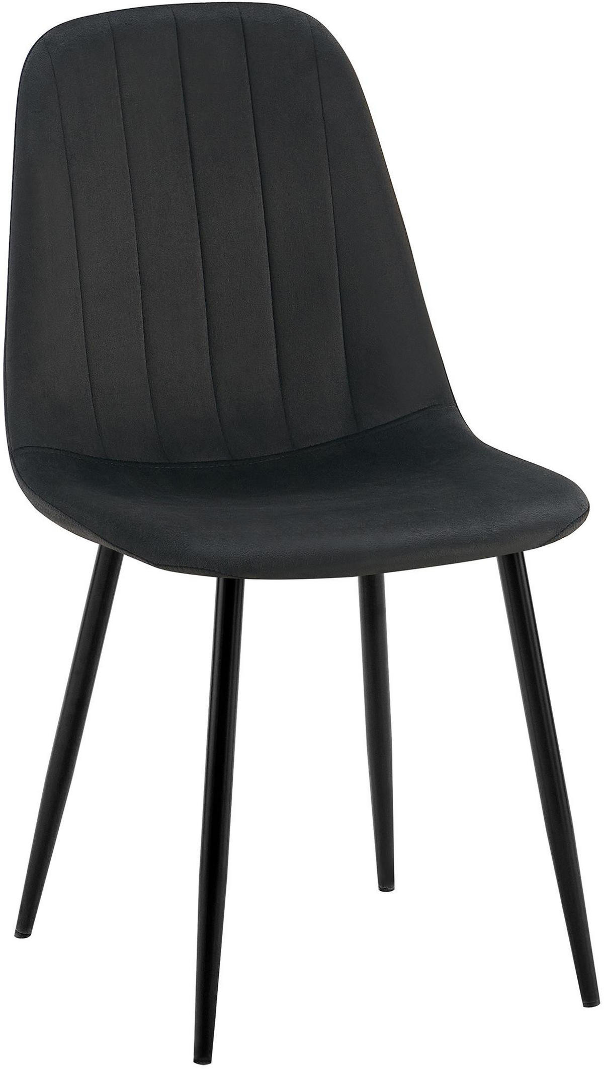 STUHL Metall Schwarz - Schwarz, Textil/Metall (45/88/54cm) - CLP