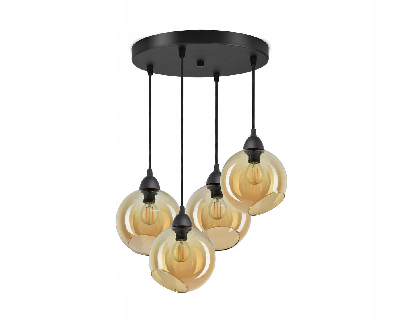 PENDELLEUCHTE Kogel - Transparent/Schwarz, Glas/Metall (35/35/80cm) - kiki design