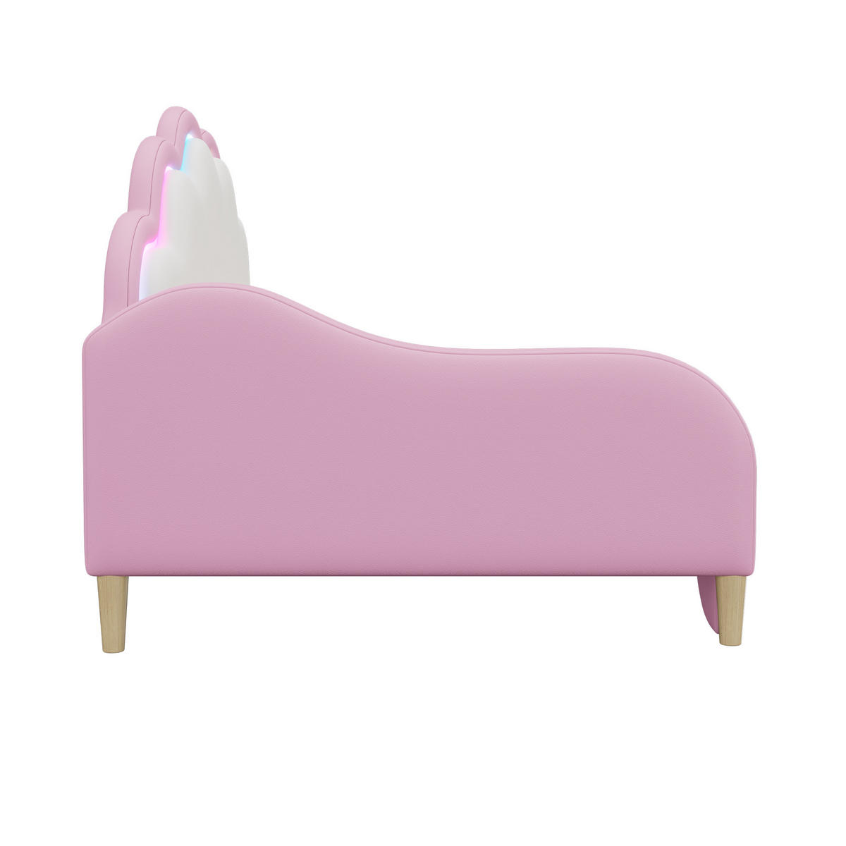 SOFABETT 140x200cm Rosa umwandelbar Kopfteil Lauflicht - Pink, Holz (140/200cm) - FLIEKS
