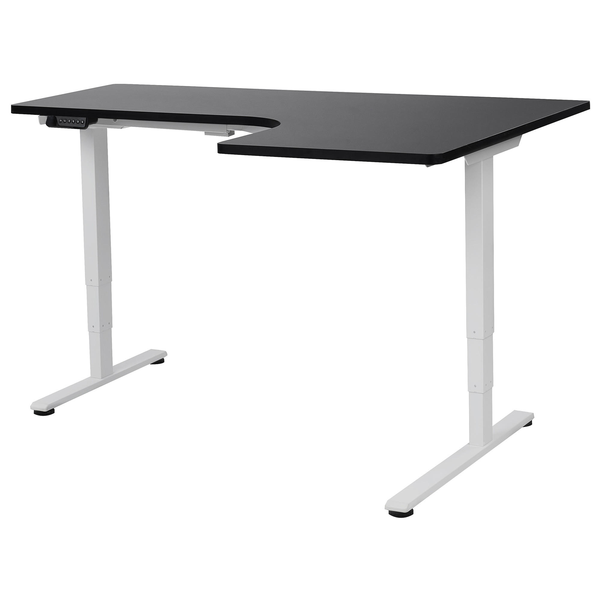 Beliani Eckschreibtisch Schwarz, Weiß 160x60x109 cm