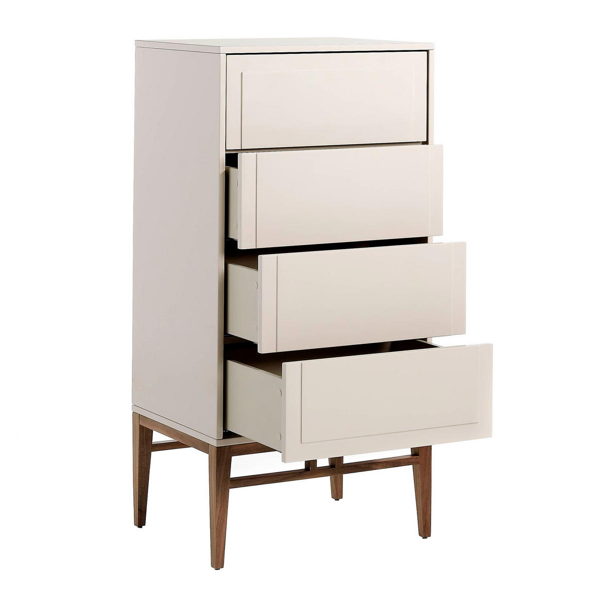 KOMMODE Chiffonier in Beige und Walnussholz 60/45/120 cm - Walnussfarben/Grau, Holz (60/120/45cm) - ANGEL CERDA