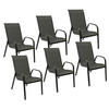GARTENSTÜHLE Marbella Grau und Anthrazitgrau 6er-Set - Grau, Kunststoff (56.5/92.5/76cm) - Happy Garden