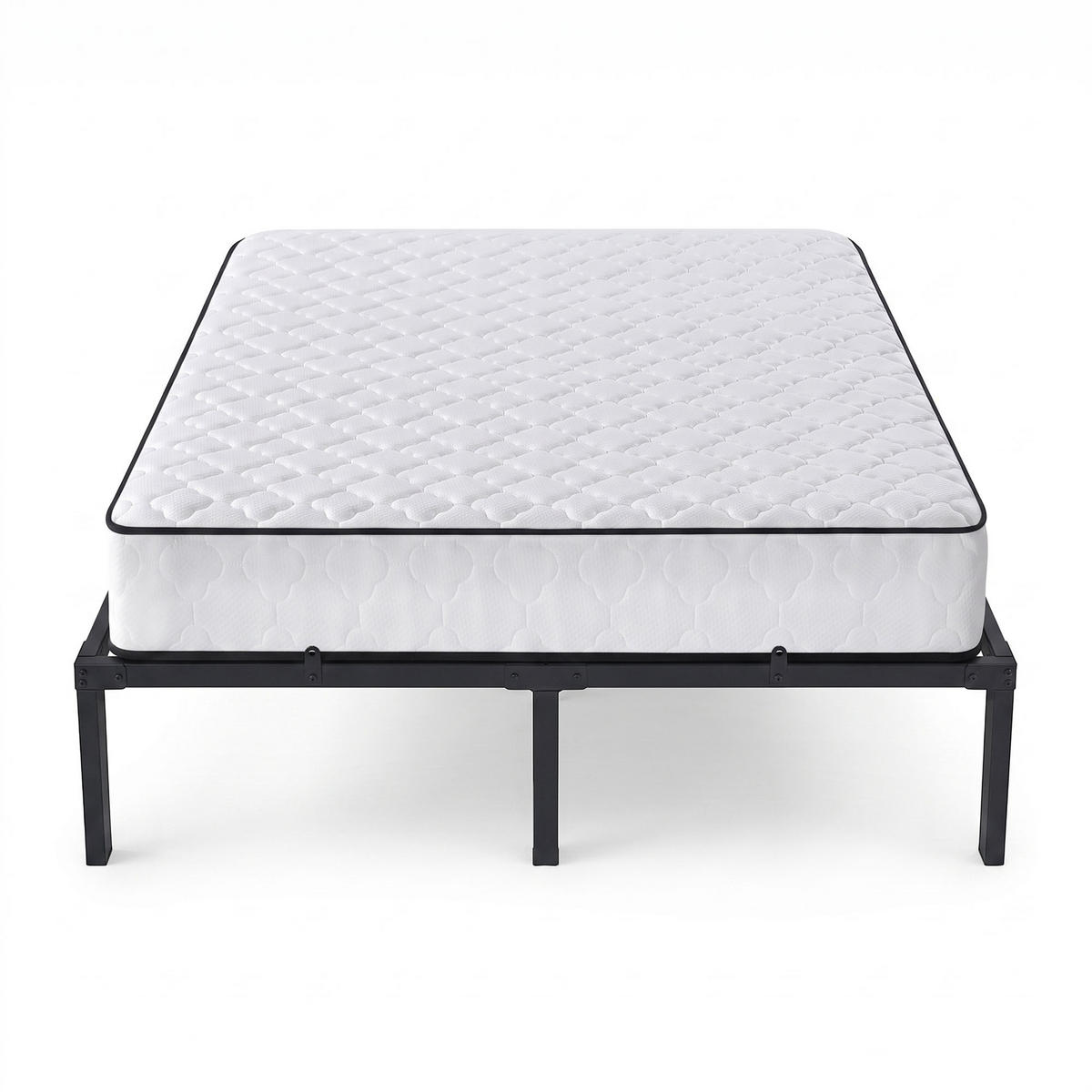 METALLBETT Klappbares mit Matratze 140x190 cm Schwarz - Schwarz, Metall - Akord