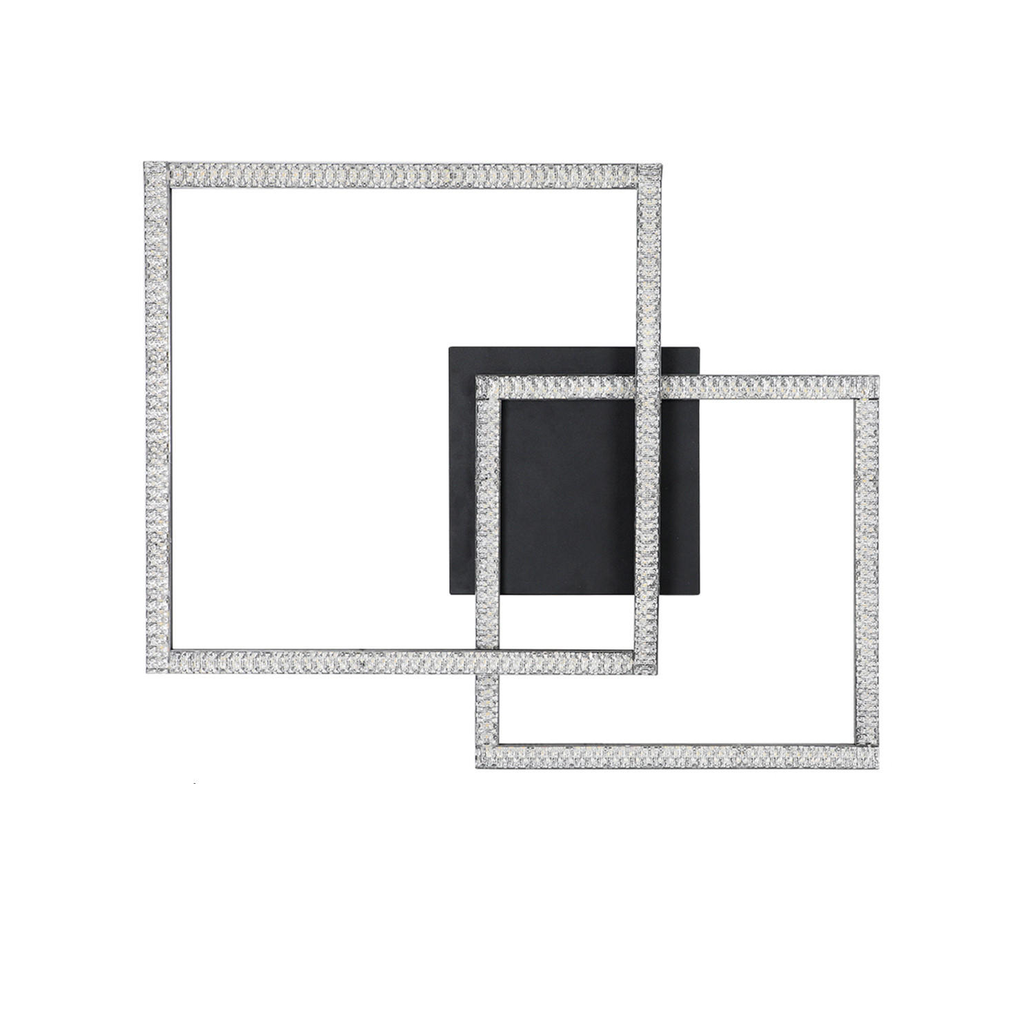 LED-DECKENLEUCHTE Beatrice 57/48/9 cm - Schwarz, Metall (57/48/9cm) - Nettlife