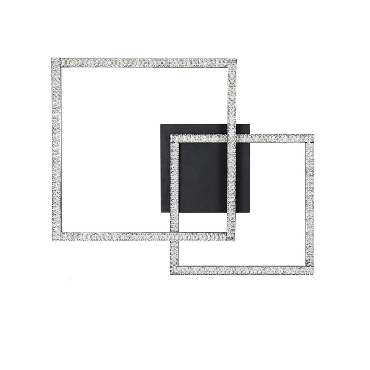 LED-DECKENLEUCHTE Beatrice 57/48/9 cm - Schwarz, Metall (57/48/9cm) - Nettlife