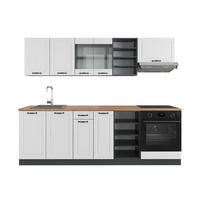 KUCHYŇSKÝ KOUT R-Line Bílý venkovský dům/antracit 240 cm , PD Dub - bílá/antracitová, kompozitní dřevo (240/206.8/60cm) - Vicco