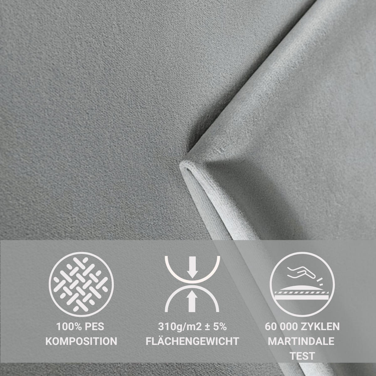 BOXSPRINGBETT Casone Grau 160/200 cm mit Latex-Topper - Silberfarben/Grau, Holz/Holzwerkstoff (160/200cm) - Maison de Reve