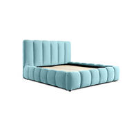 POLSTERBETT Heda Komplettset - Hellblau, Holzwerkstoff/Textil (180/200cm) - Fun Möbel