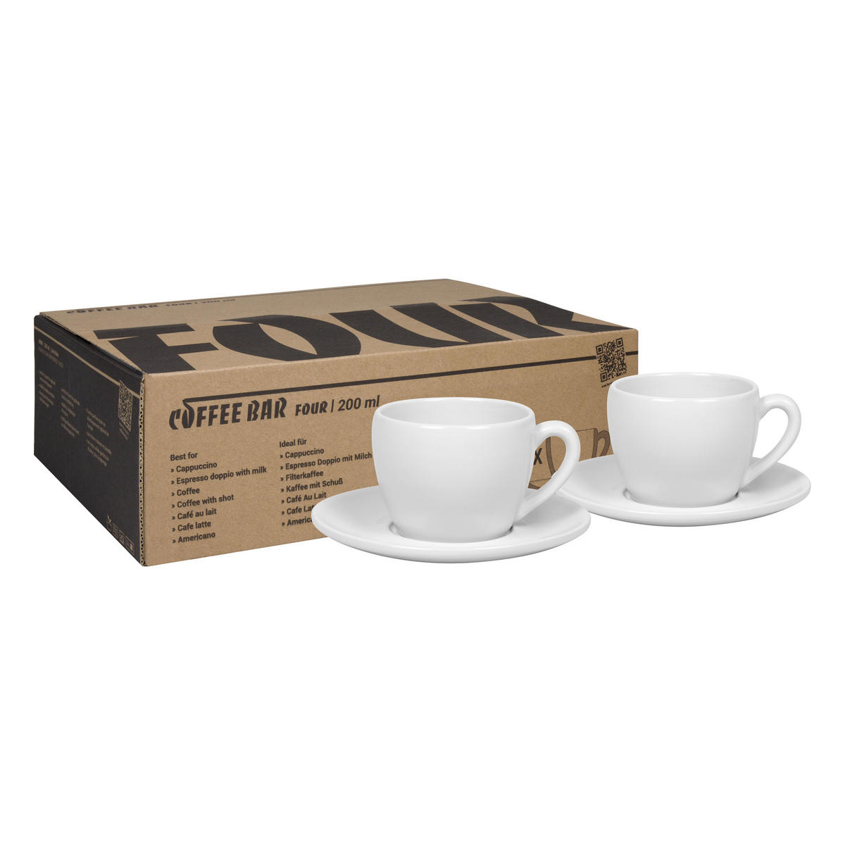 CAPPUCCHINOTASSEN 2er Set Coffee Bar FOUR - Naturfarben, Keramik (0.2L) - Könitz