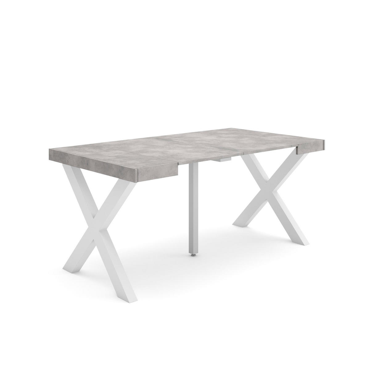 KONSOLENTISCH ausziehbar 58 bis 160cm, für 8 Gäste, zementgrau, 90/58/73cm - Grau, Holzwerkstoff (90/160/73cm) - Skraut Home