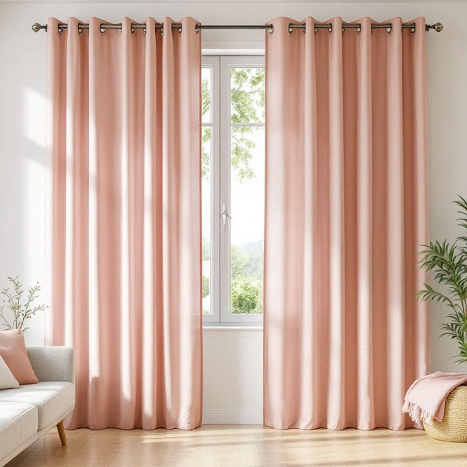 ÖSENVORHANG HARP Blickdicht - Hellrosa, Textil (140/0.5/250cm) - Esprit