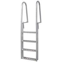 POOLLEITER Steg-/Poolleiter 4-Stufig Aluminium 167 Cm - Silberfarben, Metall (57/167/50cm) - vidaXL
