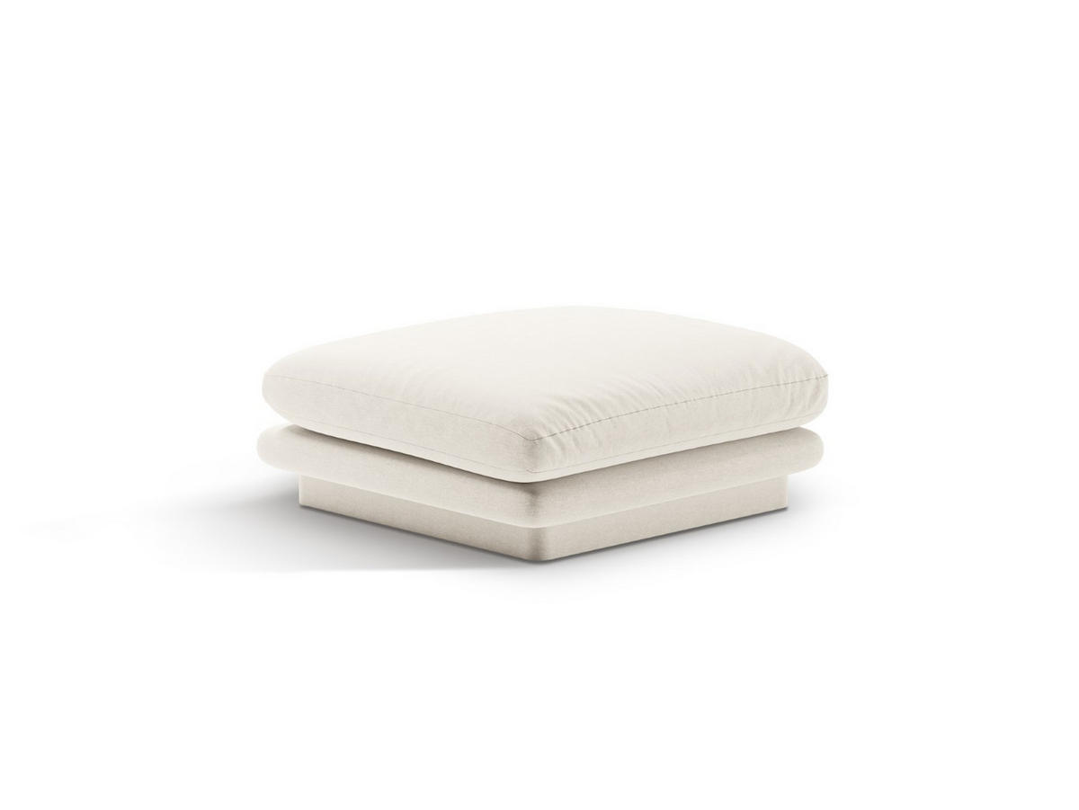 POUF Torino aus strukturiertem Stoff elfenbein - Ecru, Textil (80/41/80cm) - Micadoni