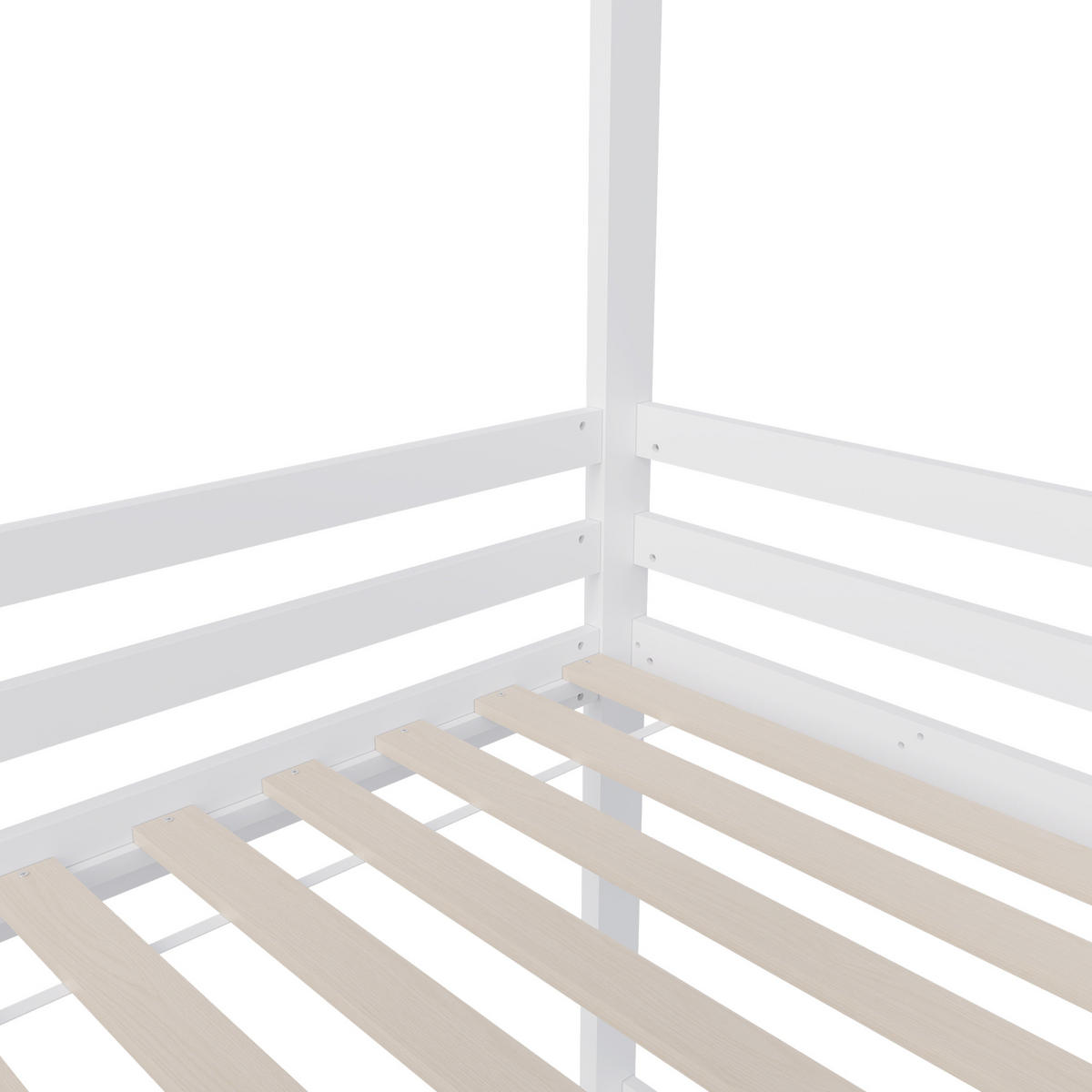 ETAGENBETT 90x200cm mit Rutschet, Lattenrost und Leiter, Weiß - Weiß, Holz (90/200cm)