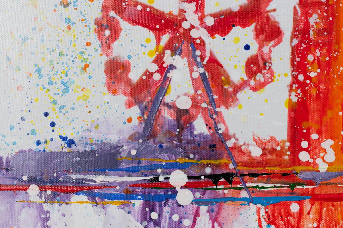 ACRYLBILD HANDGEMALT 120/60 cm - Multicolor/Grau, Holz/Textil (120/60cm) - KUNSTLOFT