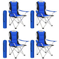 CAMPINGSTUHL 4er Set, 60 x 88 x 110 cm, blau - Blau, Textil (88/110/60cm) - tectake
