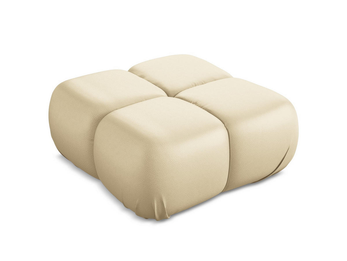 POUF Kunstleder Beige - Beige/Schwarz, Leder/Kunststoff (95/41/95cm) - Makamii