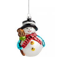 WEIHNACHTSKUGEL Glas MUNECO, 7x11 cm, Schneemann, Christbaumkugeln, Weihnachtsdeko Xmas, Christmas Deko - Weiß, Glas (7/7.5/11.5cm) - home&you