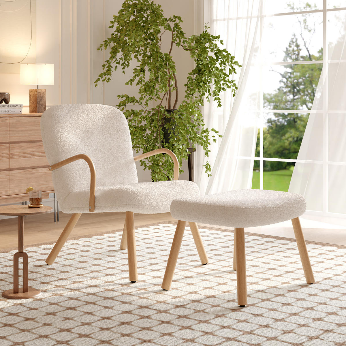 RELAXSESSEL, Weiß - Weiß, Holz (64/82/67cm)