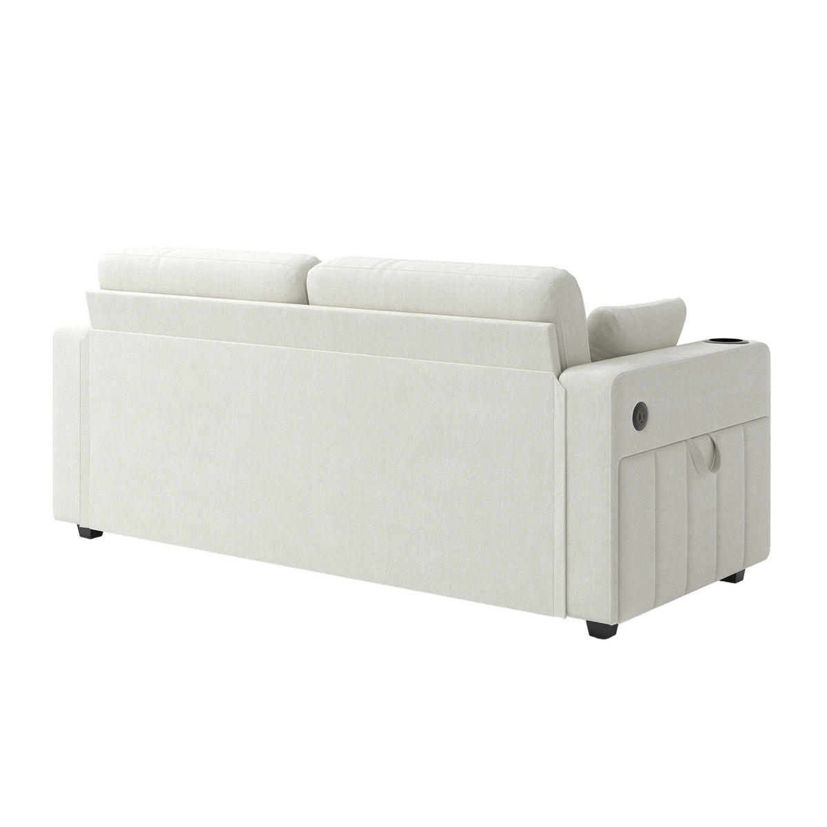 2-SITZER-SOFA 172/75/82 cm mit USB-Anschlüssen, Stauraumschubladen und Getränkehaltern, Chenille, Beige - Beige, Textil (172/82/75cm) - Redom