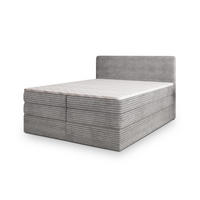 POSTEL BOXSPRING LUNERA 160x200 cm, s matrací a úložným prostorem, světle šedá - světle šedá, kompozitní dřevo/textil (160/200cm) - MASSENO