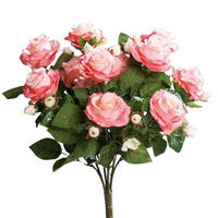 KUNSTBLUME Künstlicher Rosenstrauß - Mahir 57 cm - Pink, Kunststoff (57cm) - aplanta