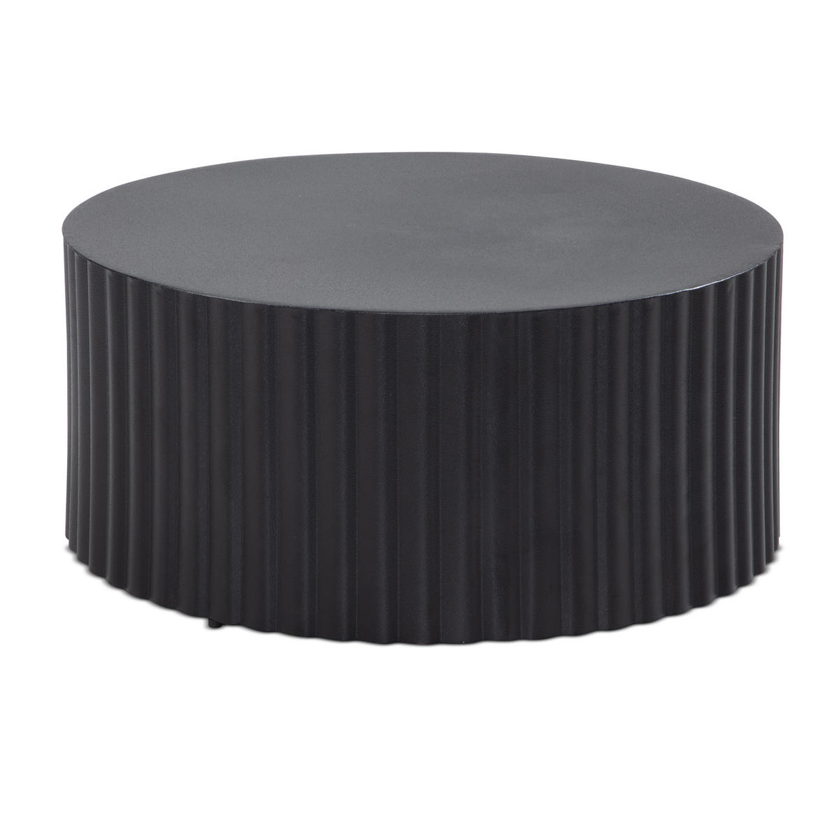 SOFATISCH Rund, Schwarz Metall, Wellenmuster, Maße 67x67x31 cm - Schwarz, Metall (67/67/31cm) - KADIMA DESIGN