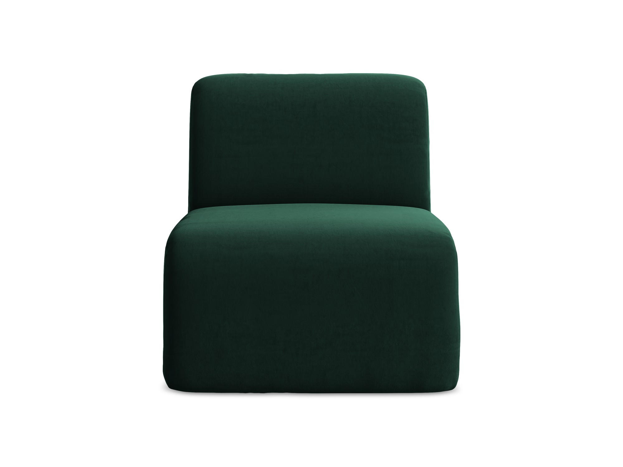 SOFAELEMENT Samt Stoff Grün - Dunkelgrün/Schwarz, Holzwerkstoff/Kunststoff (70/75/94cm) - Makamii