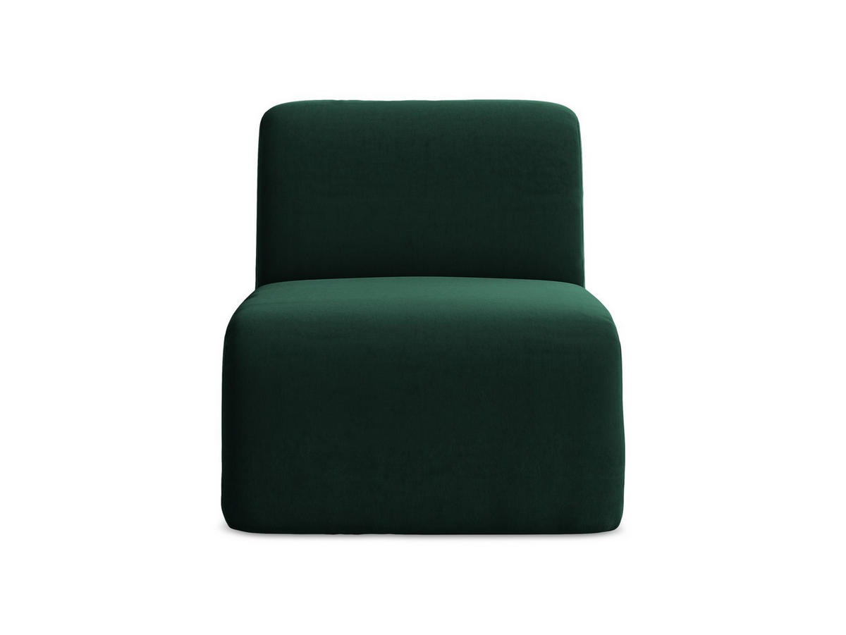 SOFAELEMENT Samt Stoff Grün - Dunkelgrün/Schwarz, Holzwerkstoff/Kunststoff (70/75/94cm) - Makamii