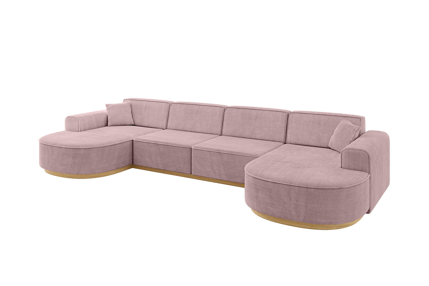 WOHNLANDSCHAFT MARI-U2-v2 - 388x171x83 cm Rosa Cord - Rosa, Holzwerkstoff/Textil (388/83/171cm) - ALTDECOR