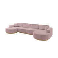 WOHNLANDSCHAFT MARI-U2-v2 - 388x171x83 cm Rosa Cord - Rosa, Holzwerkstoff/Textil (388/83/171cm) - ALTDECOR