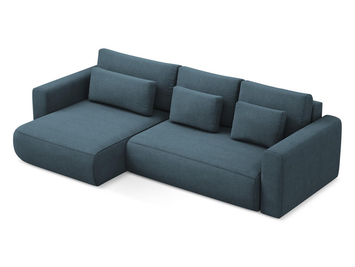 ECKSOFA Chenille Stoff Grau - Hellgrau/Schwarz, Kunststoff/Textil (318/318cm) - Makamii