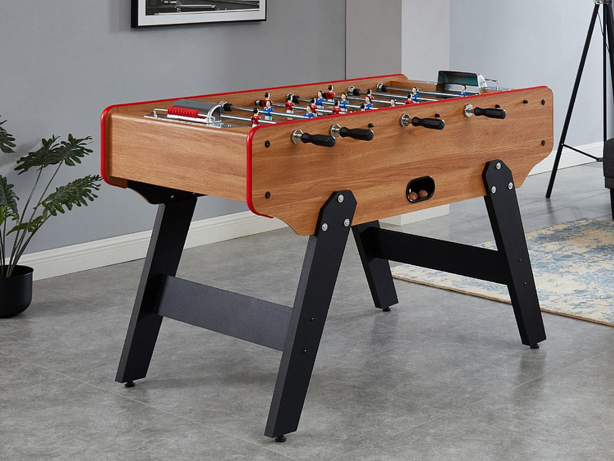TISCHFUSSBALLTISCH - MDF - 153 x 77,6 x 96 cm - Eichefarben - PAULO - Naturfarben, Holz (153/77.6cm) - Vente-Unique