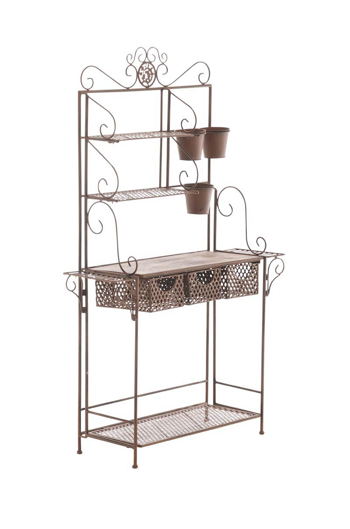 STANDREGAL Metall Antik Braun - Braun, Metall (94/149/30cm) - CLP