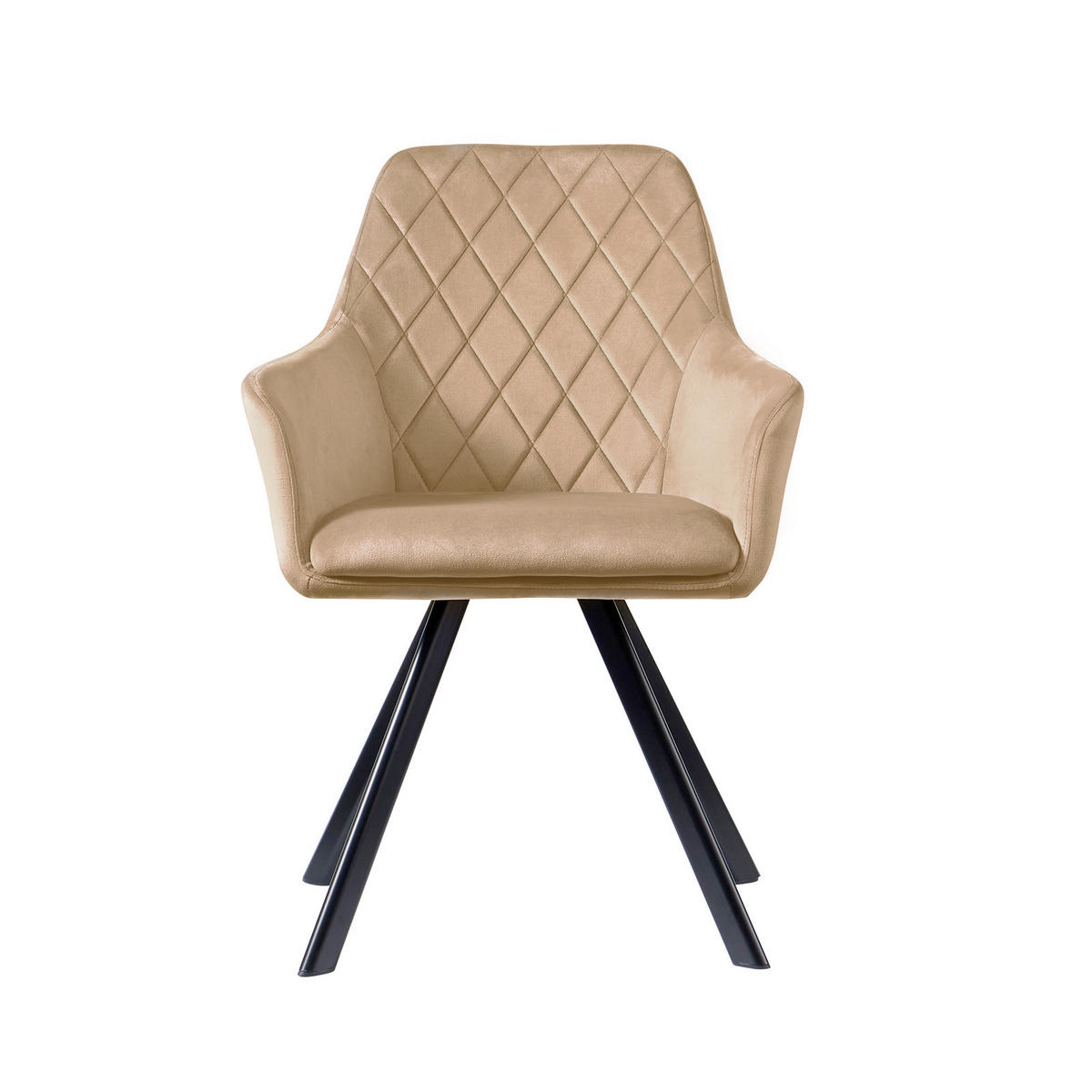 ESSZIMMERSTUHL MASON 2er Set Samt Beige - Braun, Textil (58/85/60cm) - SVITA