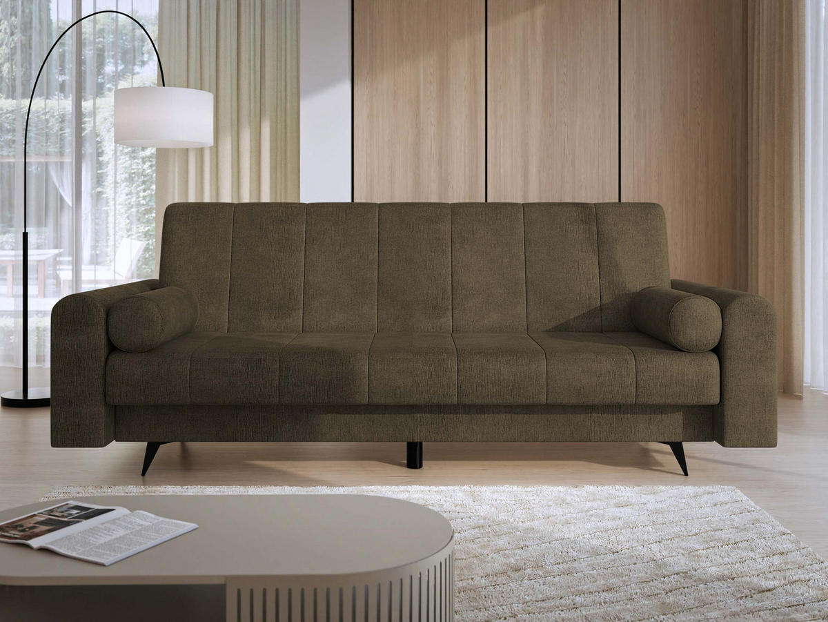 SCHLAFSOFA Zuri - Schwarz/Braun, Holz/Textil (240/93/91cm) - MIRJAN24