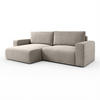 ECKSOFA OPERA L-Form mit Schlaffunktion und Bettkasten, Poso 02 - Beige, Textil (247/143cm) - Lookway