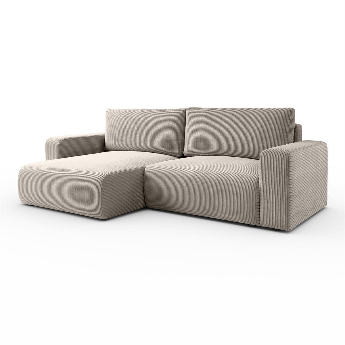 ECKSOFA OPERA L-Form mit Schlaffunktion und Bettkasten, Poso 02 - Beige, Textil (247/143cm) - Lookway