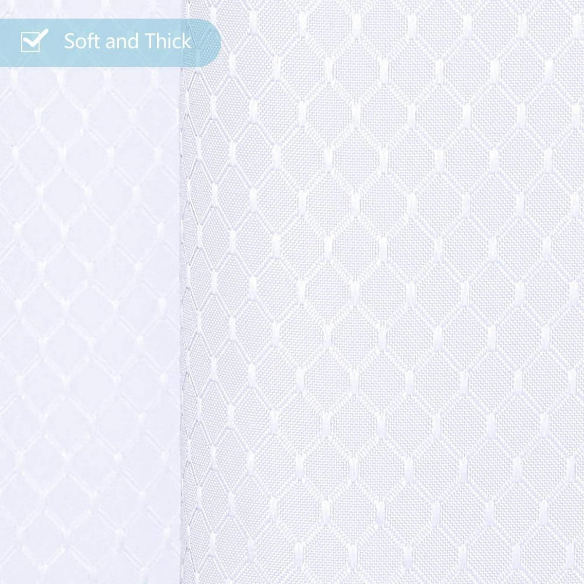 DUSCHVORHANG Waffelstruktur Stoff wasserdicht für Badewanne oder Badezimmer Weiß - Weiß, Textil (200/180cm) - MCBOSON
