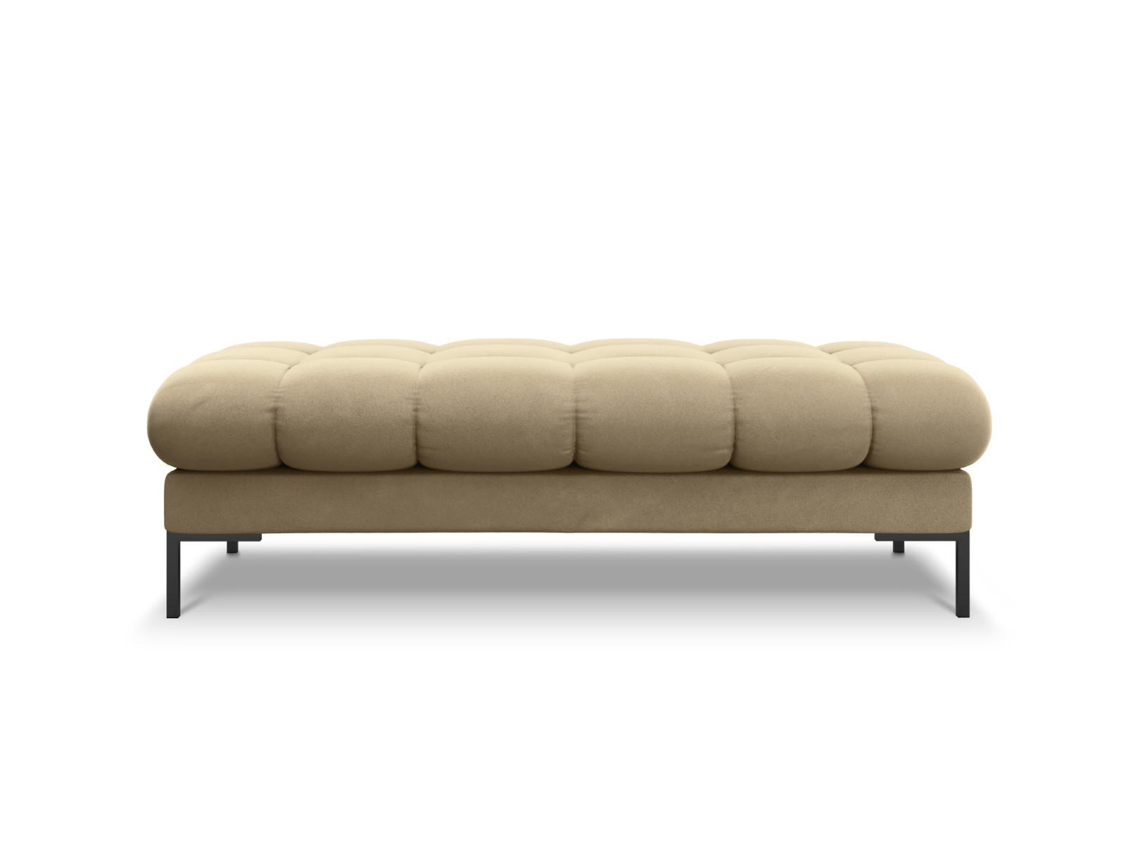 BANK Mamaia aus Samt beige 2 Sitzplätze - Beige, Textil (133/41/62cm) - Micadoni