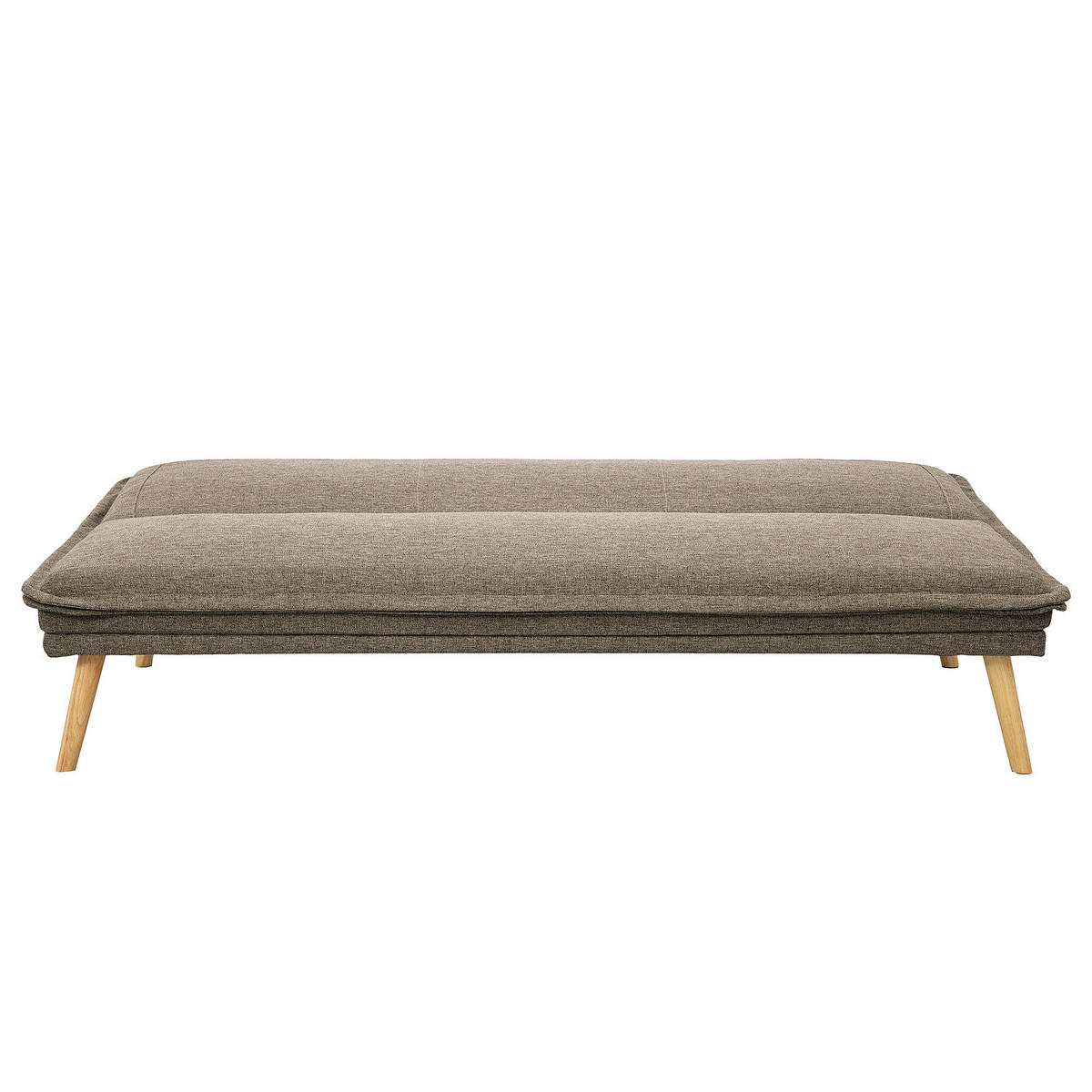 SCHLAFSOFA - Webstoff / Gummibaum - Taupe/Eichefarben, Holz/Textil (188/82/87cm) - home24