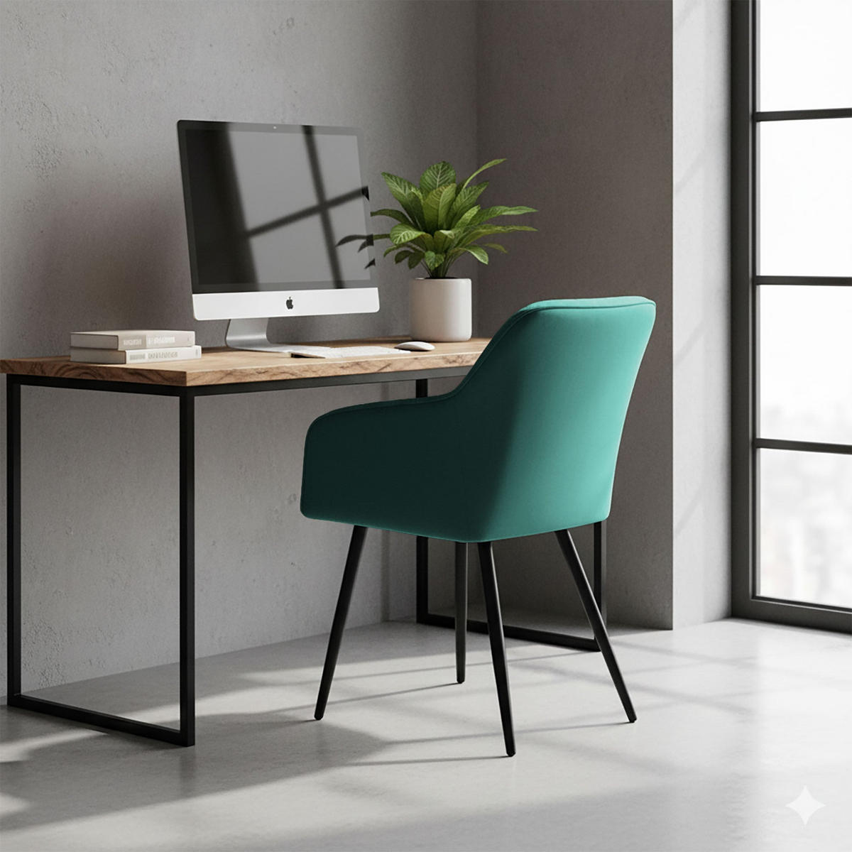 POLSTERSTUHL 6er Set, Metallbeine Grün, Schwarz 54,5/82,5/58 - Schwarz/Grün, Textil (55/83/58cm) - RAUMHIRSCH FURNITURE